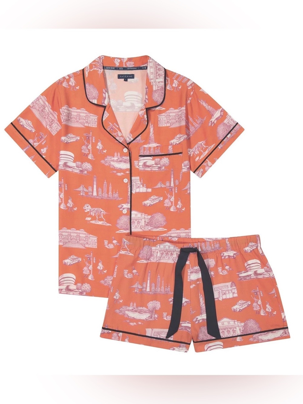 Katie Kime New York Toile Pajamas Short Set XS